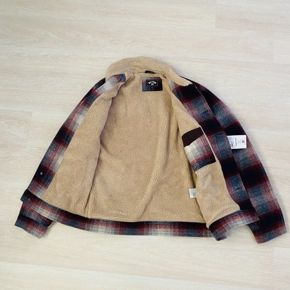 Billabong BNWT Men's Plaid Sherpa Jacket Large - Picture 9 of 10